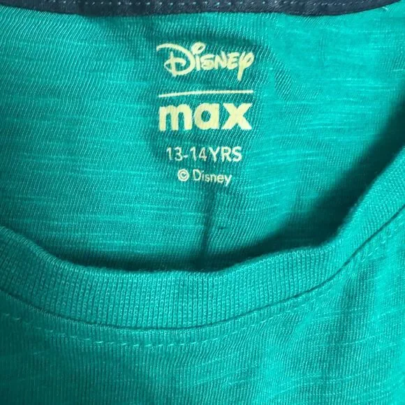 Disney Max Mickey Mouse Basketball T-Shirt Green Sports Graphic Tee Youth 13/14 - Picture 5 of 6